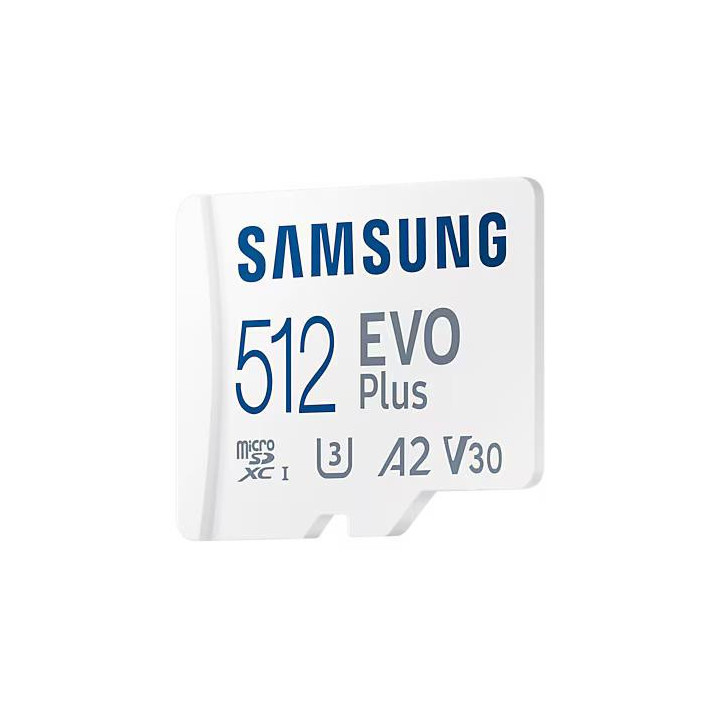 SD карта Samsung 512GB EVO Plus, microSDXC, UHS-I, Адаптер - SFSAMMD512MCKA0