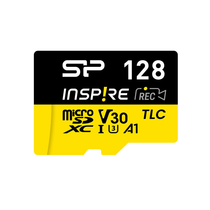 SD карта Silicon Power Inspire 128GB, microSDXC, Class 10, SD Adapter - SP128GBSTXLV3V1NSP