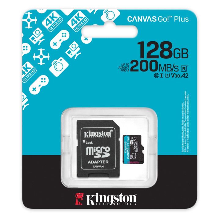 SD карта Kingston 128GB Canvas Go! Plus Gen4 microSDXC - SDCG4/128GB