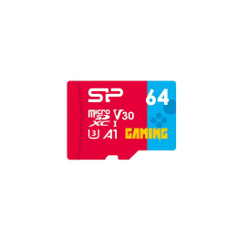 SD карта Silicon 64GB Power Superior Gaming, microSDHC/SDXC, Class 10, A1, V30, UHS-I U3, SD Adapter - SP64GBSTXDV3V1NSP