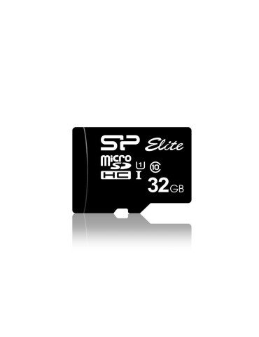 SD карта Silicon Power Elite, 32GB, Micro SDHC/SDXC, UHS-I, SD Adapter - SP032GBSTHBU1V10SP