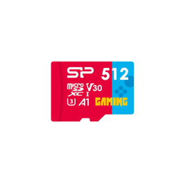 SD карта Silicon Power Superior Gaming 512GB, microSDHC/SDXC, Class 10, A1, V30, UHS-I U3, SD Adapter - SP512GBSTXDV3V1NSP