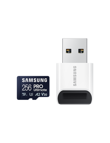 SD карта Samsung 256GB PRO Ultimate, microSDXC, UHS-I, Адаптер USB четец - SFSAMMD256MYSB0
