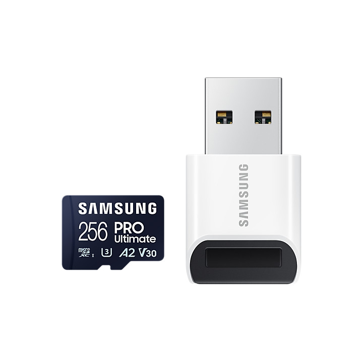 SD карта Samsung 256GB PRO Ultimate, microSDXC, UHS-I, Адаптер USB четец - SFSAMMD256MYSB0