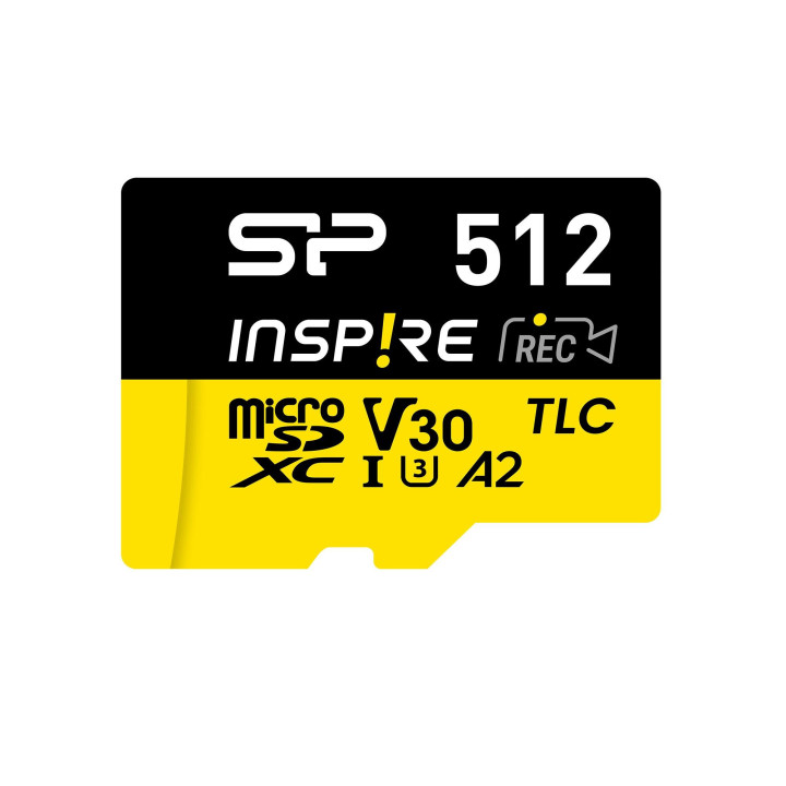 SD карта Silicon Power Inspire 512GB, microSDXC, Class 10, SD Adapter - SP512GBSTXLA2V1NSP