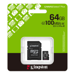 SD карта Kingston 64GB Canvas Select Plus, microSDXC - SDCS3/64GB