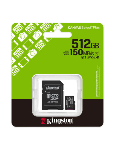 SD карта Kingston 512GB Canvas Select Plus, microSDXC - SDCS3/512GB