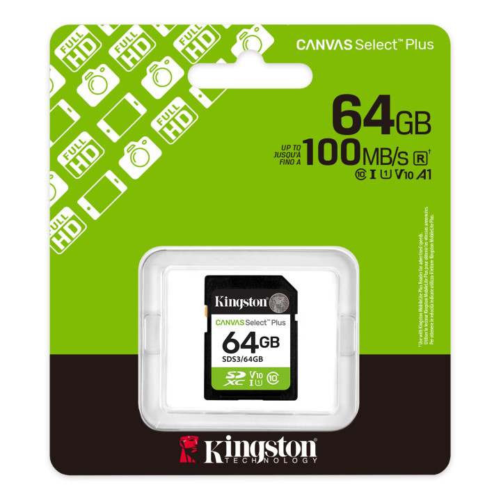 SD карта Kingston 64GB Canvas Select Plus SD 64GB - SDS3/64GB