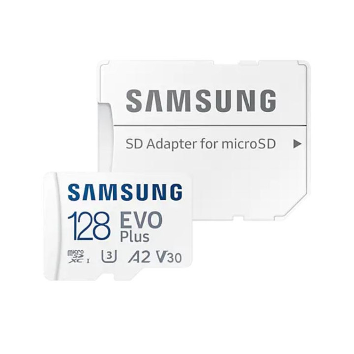 SD карта Samsung 128GB EVO Plus, microSDXC, UHS-I, Адаптер - SAM-SDM-MC128SA