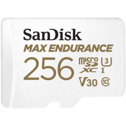 SD карта SANDISK 256GB MAX Endurance, SD Адаптер micro SDXC UHD, V30, Class 10 - SDSQQVR-256G-GN6IA