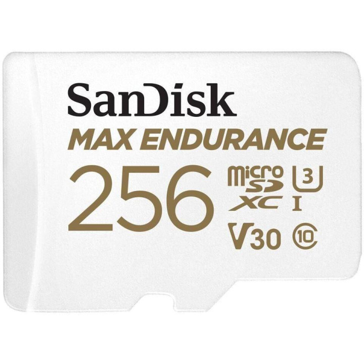 SD карта SANDISK 256GB MAX Endurance, SD Адаптер micro SDXC UHD, V30, Class 10 - SDSQQVR-256G-GN6IA