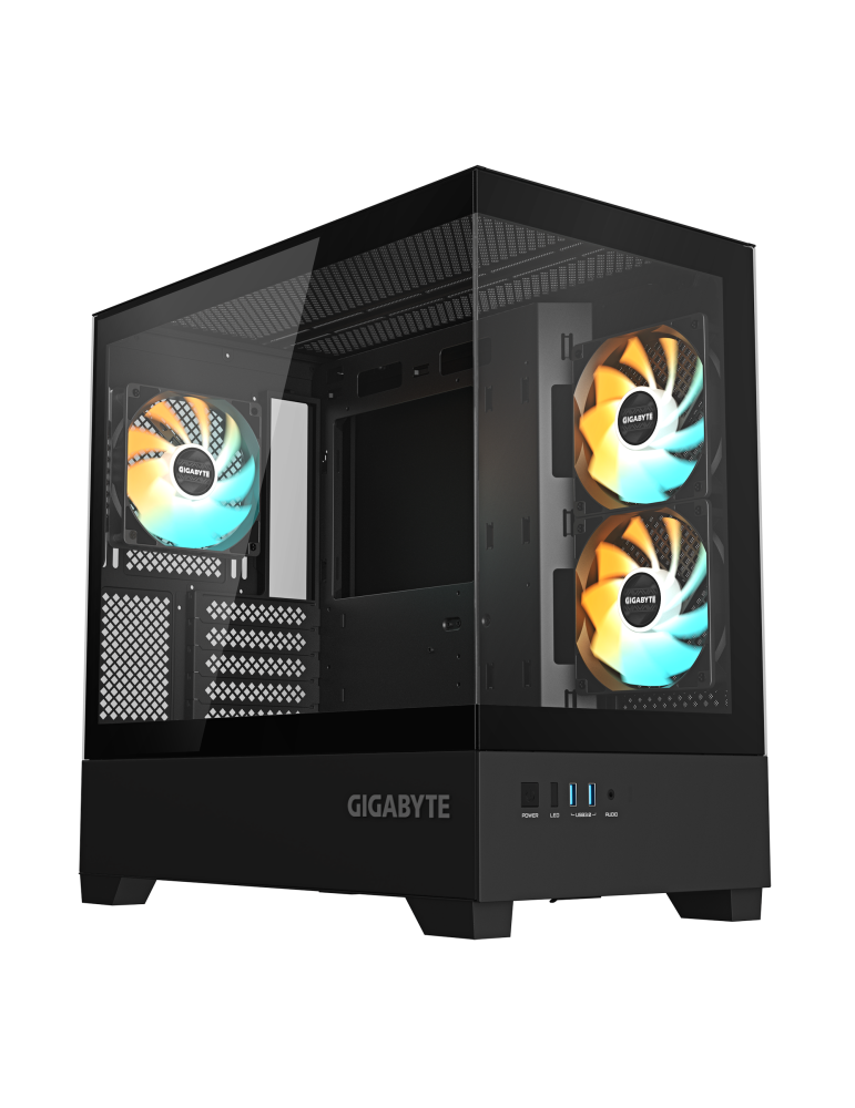 Кутия за компютър Gigabyte C201 PANORAMIC с 3бр ARGB вентилатори - GB-C201P