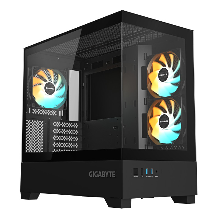 Кутия за компютър Gigabyte C201 PANORAMIC с 3бр ARGB вентилатори - GB-C201P
