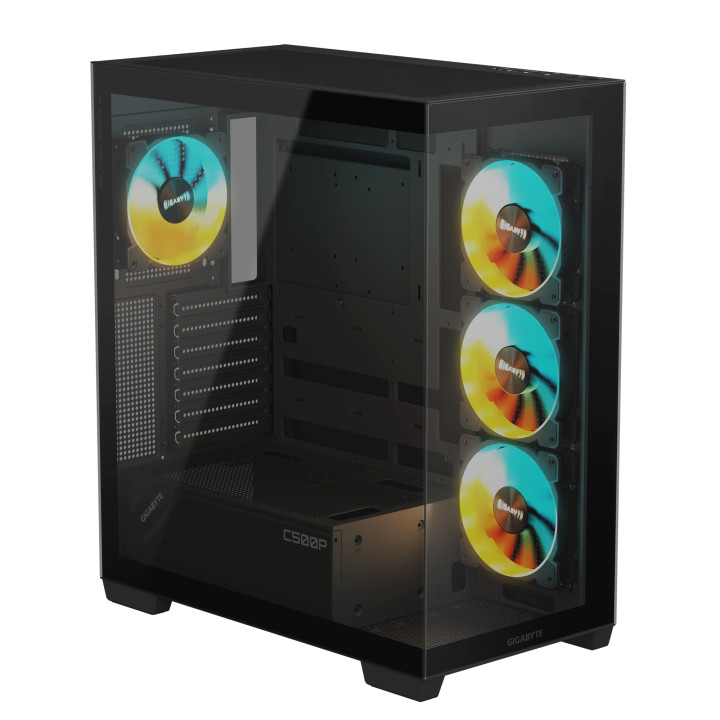 Кутия за компютър Gigabyte C500 PANORAMIC Stealth Black, Mid-Tower - GB-C500P ST