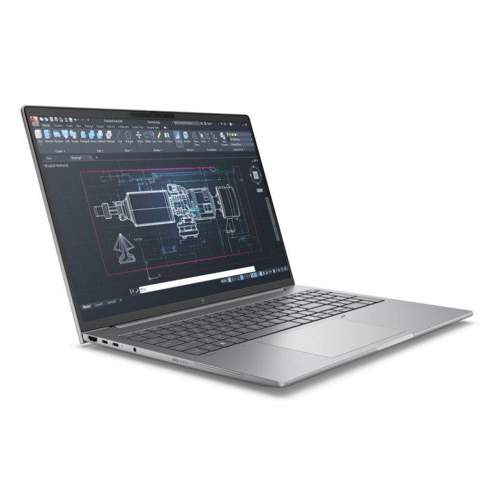 Лаптоп HP ZBook 8 G1i AI, Intel Core Ultra 7 265H, 16" WQUXGA 120Hz 500nits, 64GB RAM, 2TB SSD, NVIDIA RTX 500 Ada 4GB, Pike Silver, Win 11 Pro - A3ZU1ET