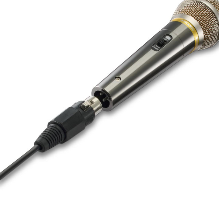 Микрофон HAMA Аудио микрофон "Vocal Pro", жак 6.35 mm, 3 m, On / Off бутон - HAMA-46006
