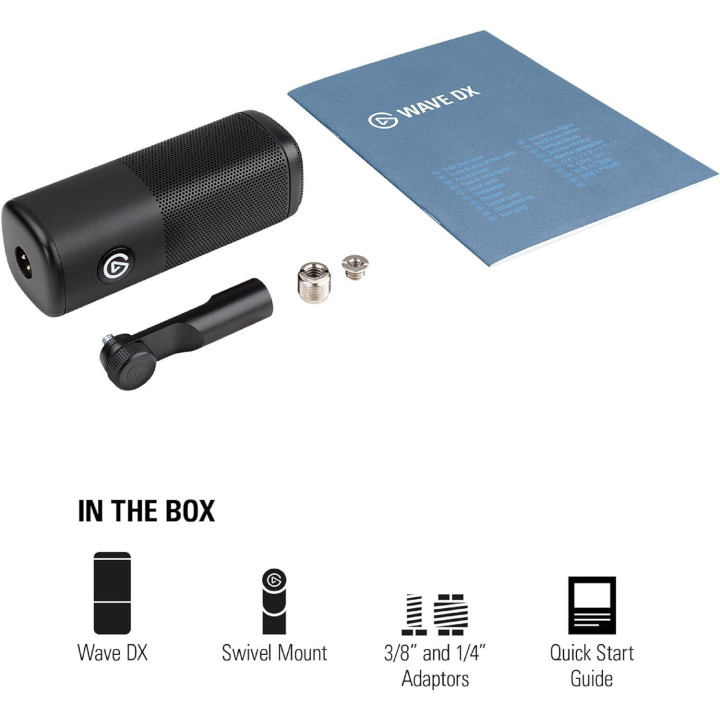 Динамичен XLR Микрофон Elgato Wave DX, Черен - 10MAH9901