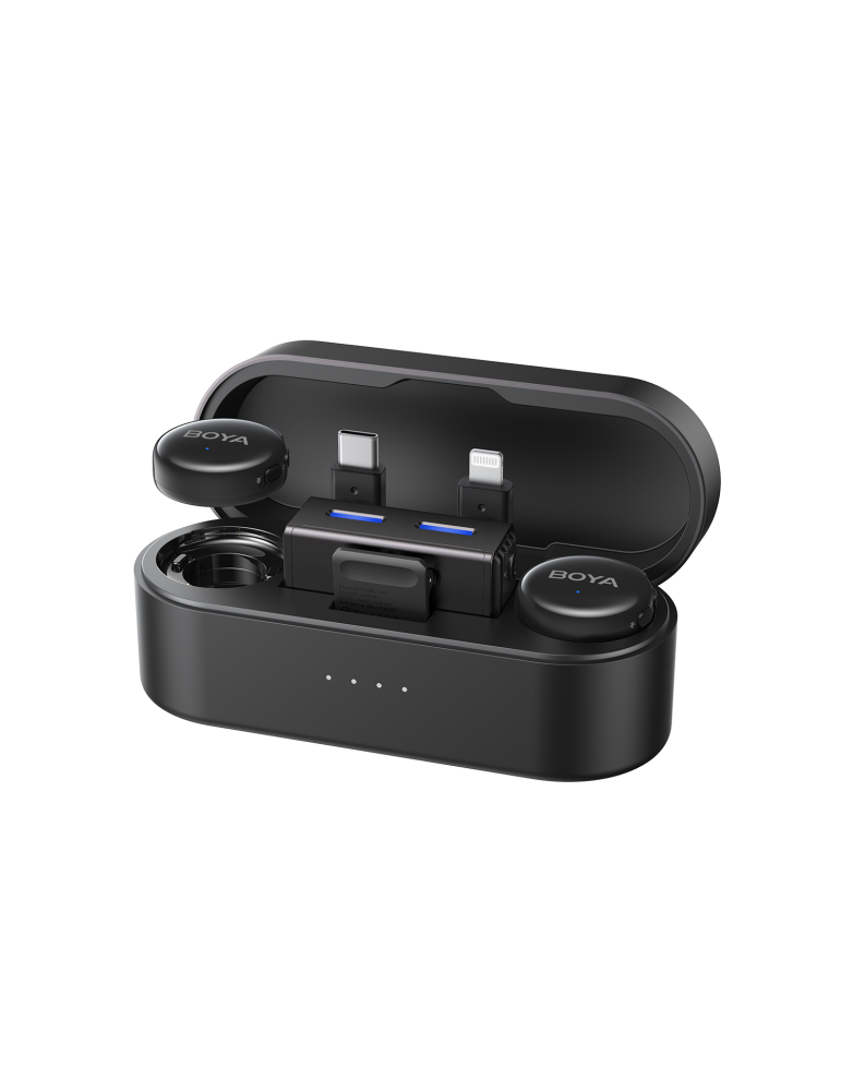 Безжична система микрофони BOYA BOYALINK 3-01 with lightning USB-C  3.5mm TRS plug