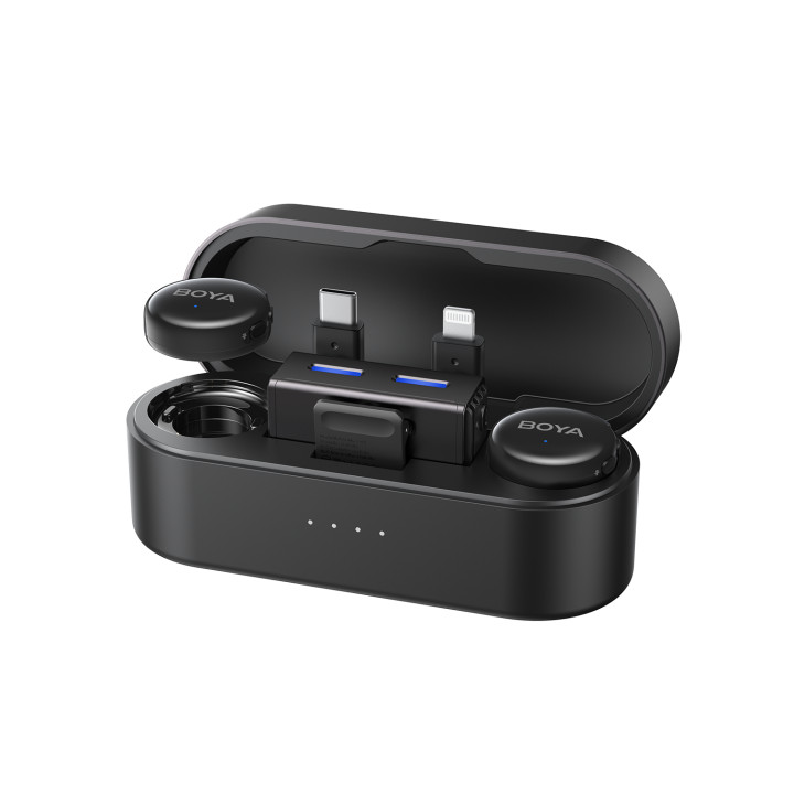 Безжична система микрофони BOYA BOYALINK 3-01 with lightning USB-C  3.5mm TRS plug