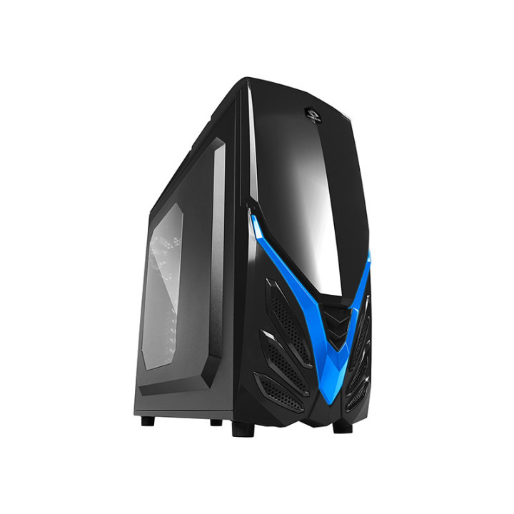 Кутия за компютър Raidmax Viper II черна/синя с прозрачен капак