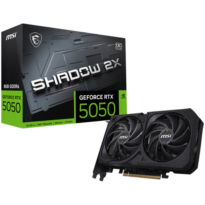 Видео карта MSI Nvidia GeForce RTX 5050 8G SHADOW 2X OC, 8GB GDDR6, 128-bit