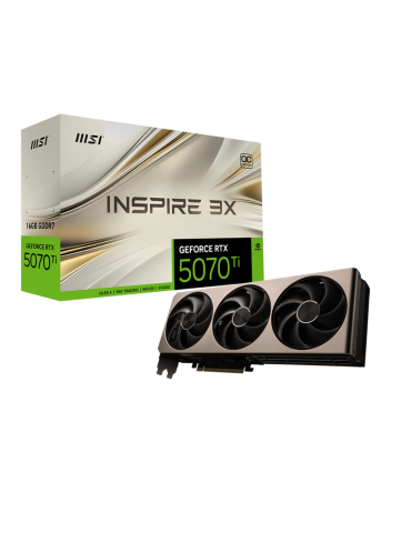 Видео карта MSI GeForce RTX 5070 Ti 16G INSPIRE 3X OC, 16GB GDDR7, 256bit - 912-V531-281