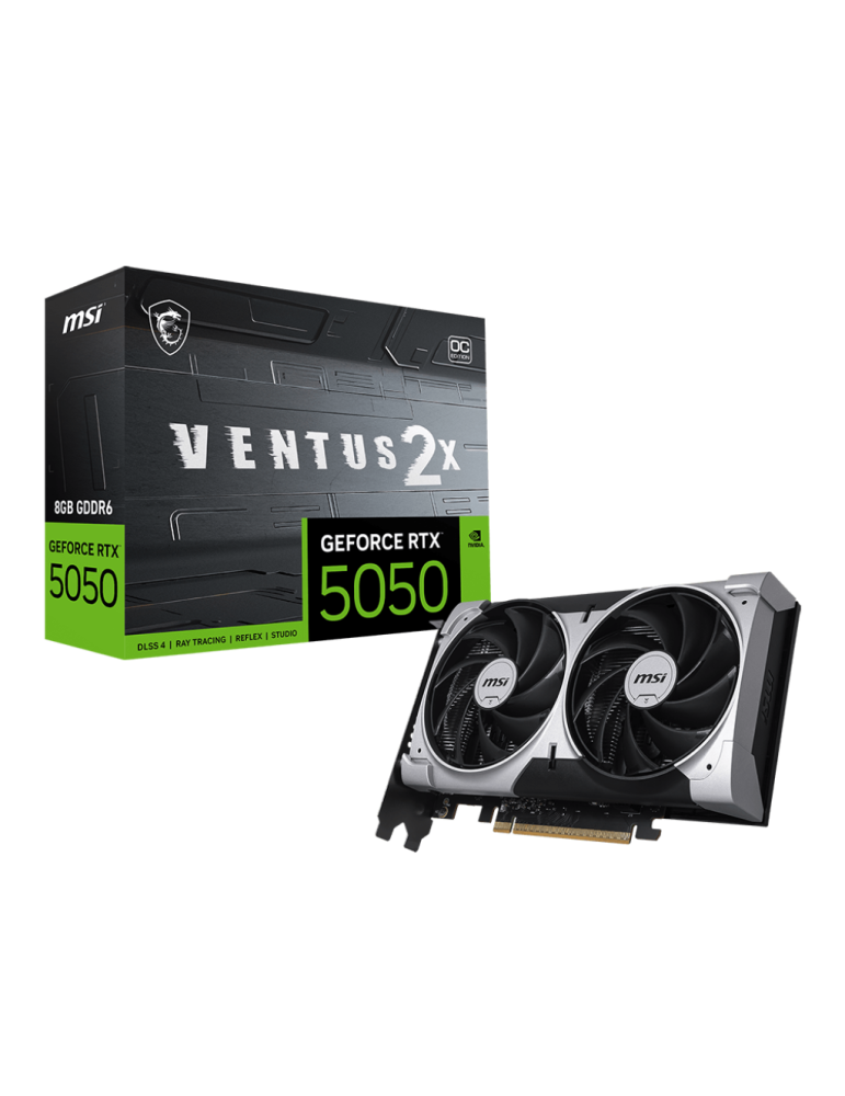 Видео карта MSI GeForce RTX 5050 8G VENTUS 2X OC, 8GB GDDR6, 128 bit - 912-V538-002