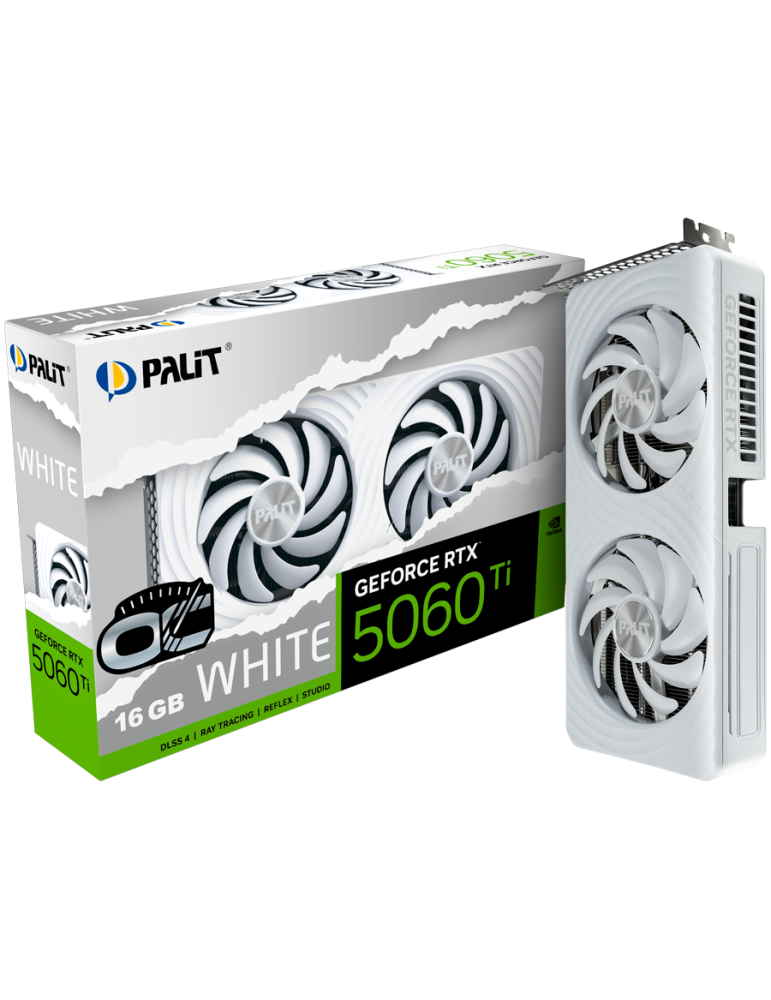 Видео карта Palit GeForce RTX 5060 Ti WHITE OC 16GB GDDR7, 128 bit - NE7506TU19T1-GB2061M