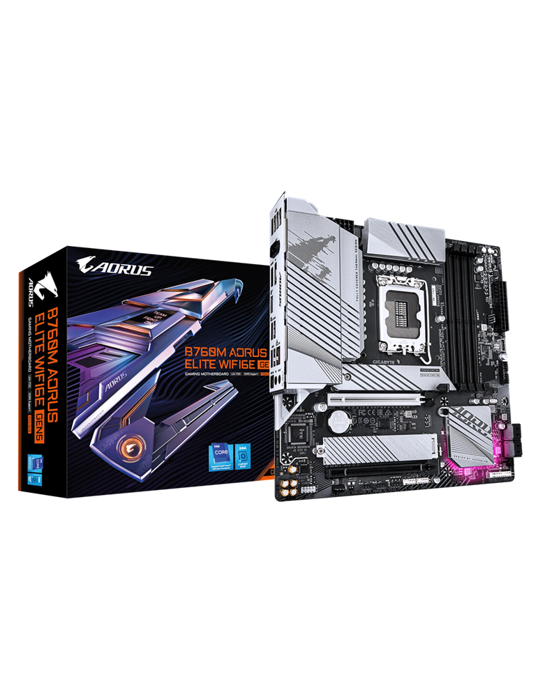 Дънна платка Gigabyte B760M AORUS ELITE WF6E GEN5, LGA1700 - B760M A E WF6E GEN5