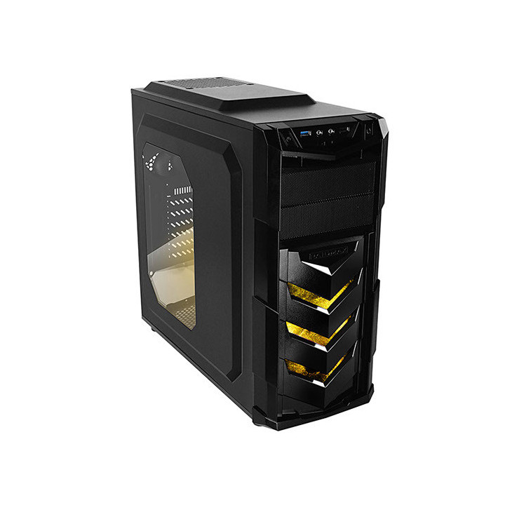 Кутия за компютър Raidmax Vortex V4 черна/жълта с прозрачен капак
