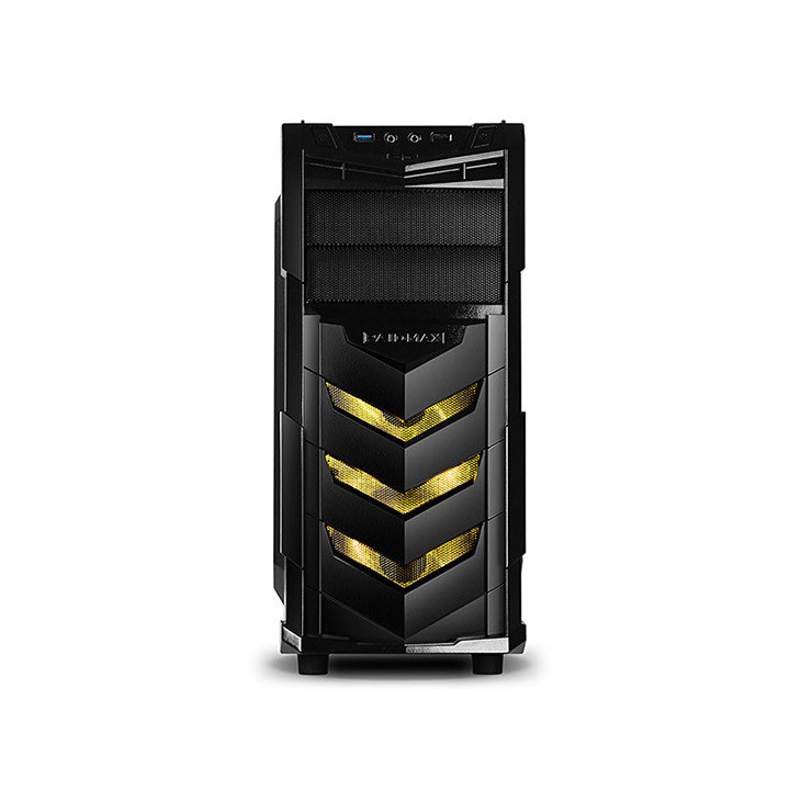 Кутия за компютър Raidmax Vortex V4 черна/жълта с прозрачен капак