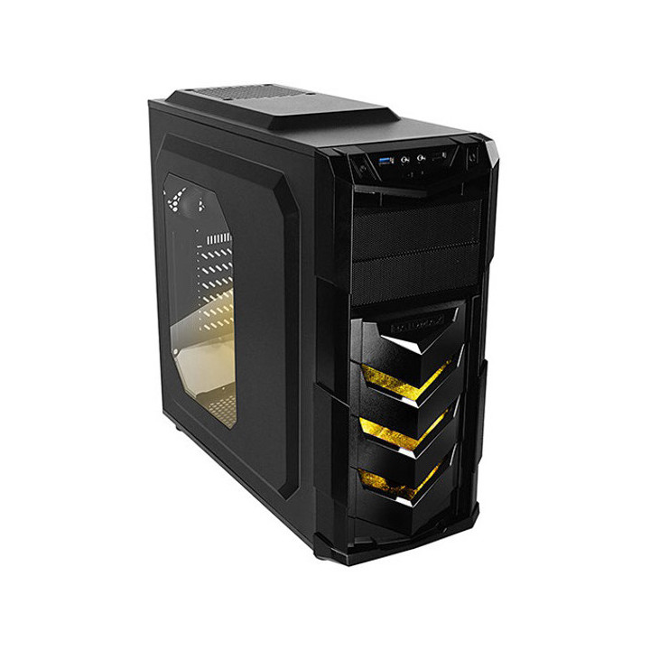Кутия за компютър Raidmax Vortex V4 черна/жълта с прозрачен капак