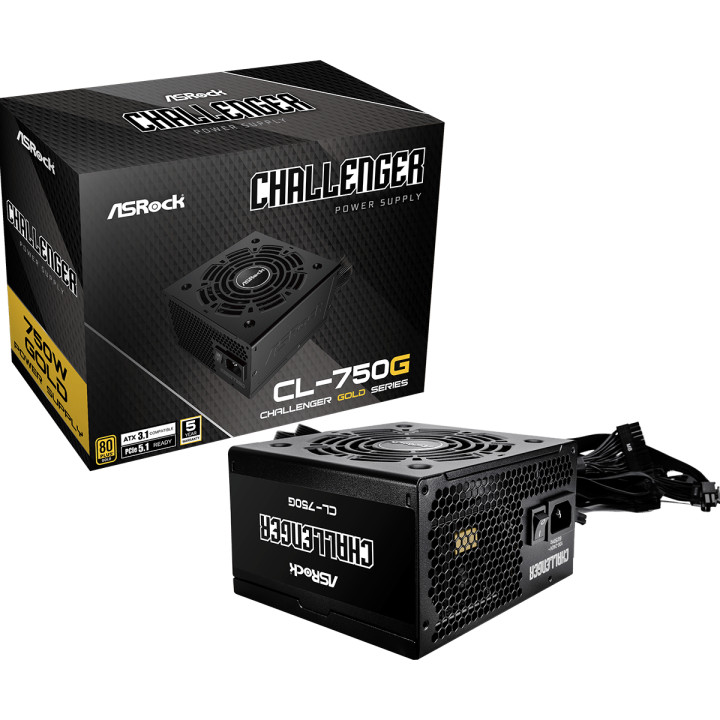 Захранване AsRock PSU Challenger 750W, 80 PLUS Gold, ATX3.1 - CL-750G