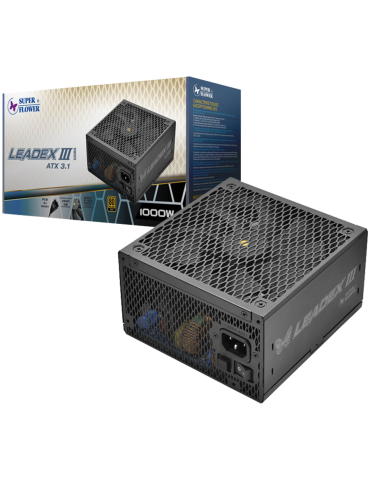 Модулно захранване Super Flower Leadex III Gold 1300W ATX 3.1, 80 Plus Gold, Flat Black Cables, 140mm Fan - SF-1300F14GE