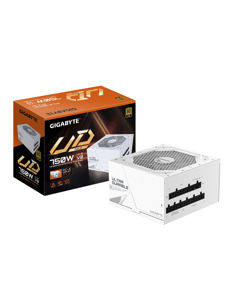 Модулно захранване Gigabyte UD750GM PG5 ICE 750W, 80  Gold PCIe 5.1 - GP-UD750GM PG5 ICE