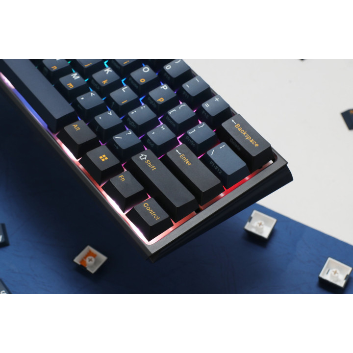 Професионална геймърска механична клавиатура Ducky One 3 Pro Mini Nazca Line, 8K, Cherry MX2A RGB Speed Silver - DKON2361ST-CPUSPTCHNAZ001