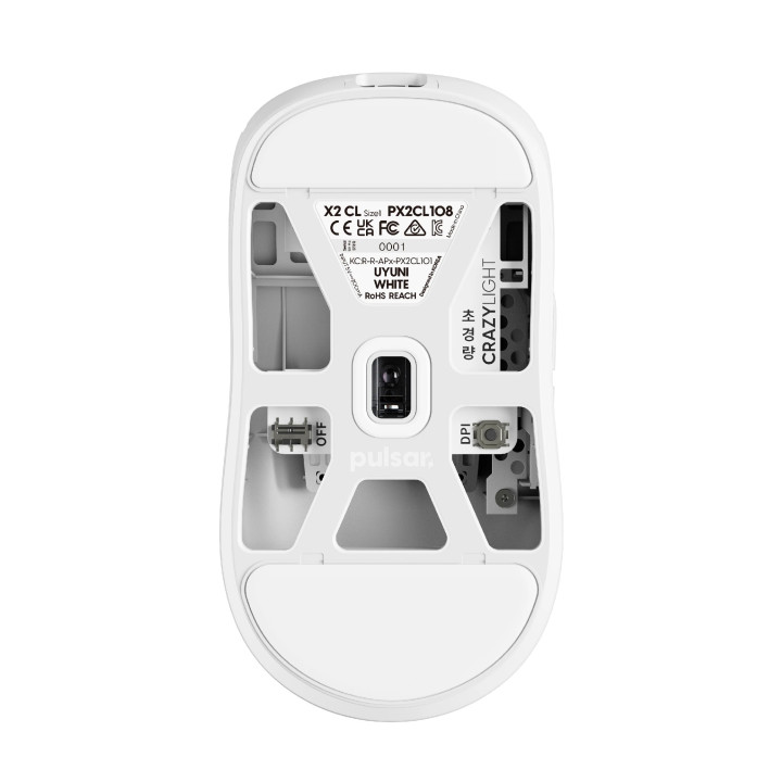 Професионална безжична геймърска мишка Pulsar X2 CrazyLight Uyuni White 8K - PX2CL108