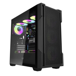 Кутия за компютър Darkflash DS900 Mesh Black - 4 x 120 mm A-RGB fans included - DS900-MESH-4F-BK