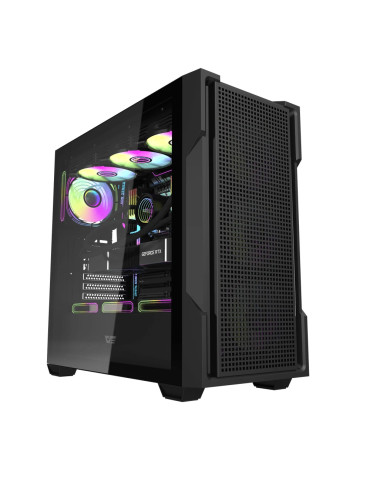 Кутия за компютър Darkflash DS900 Mesh Black - 4 x 120 mm A-RGB fans included - DS900-MESH-4F-BK