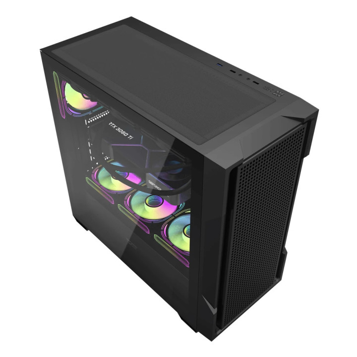 Кутия за компютър Darkflash DS900 Mesh Black - 4 x 120 mm A-RGB fans included - DS900-MESH-4F-BK