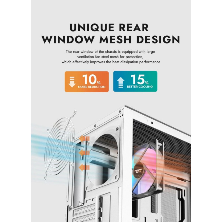 Кутия за компютър Darkflash DS900 Mesh Black - 4 x 120 mm A-RGB fans included - DS900-MESH-4F-BK