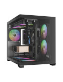 Кутия за компютър Gamdias AURA GC10M v2, mATX, 3 x 120 mm A-RGB, USB-C, Tempered Glass - AURA-GC10M-V2-ARGB-BK