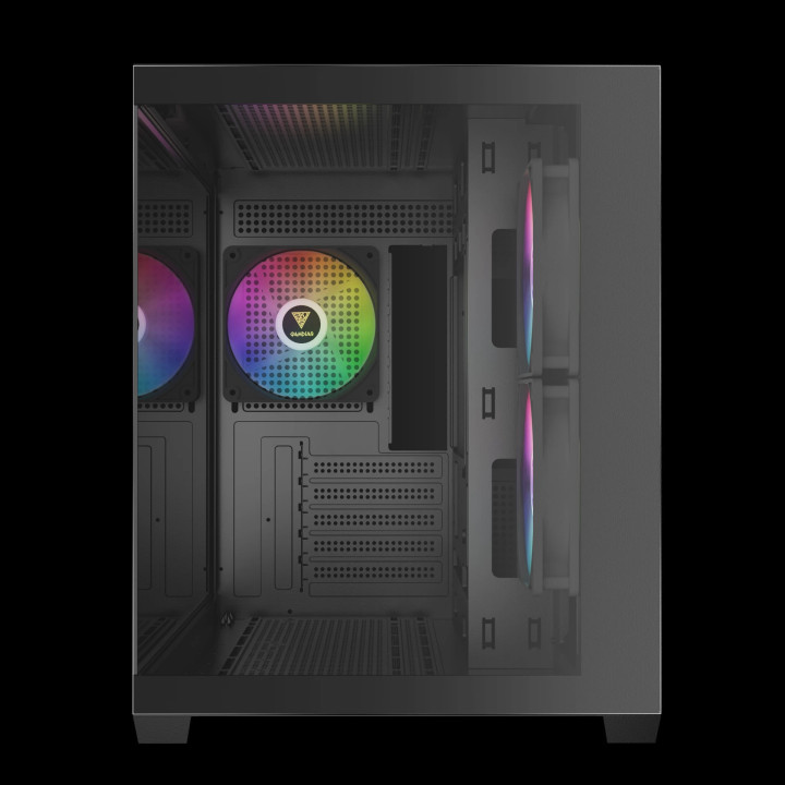 Кутия за компютър Gamdias AURA GC10M v2, mATX, 3 x 120 mm A-RGB, USB-C, Tempered Glass - AURA-GC10M-V2-ARGB-BK
