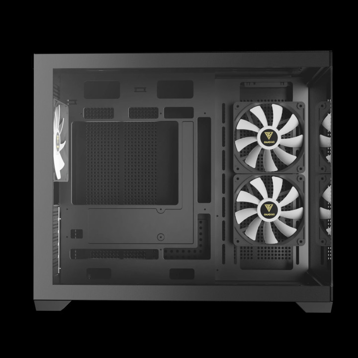 Кутия за компютър Gamdias AURA GC10M v2, mATX, 3 x 120 mm A-RGB, USB-C, Tempered Glass - AURA-GC10M-V2-ARGB-BK
