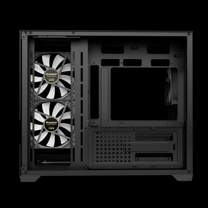Кутия за компютър Gamdias AURA GC10M v2, mATX, 3 x 120 mm A-RGB, USB-C, Tempered Glass - AURA-GC10M-V2-ARGB-BK