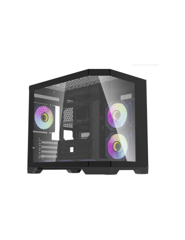Кутия за компютър Aigo FT418 Black, mATX, 6 x 120 mm A-RGB fans included - FT418-6F-BK