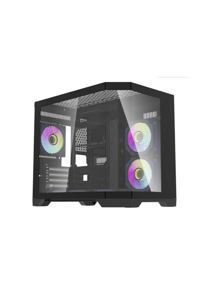 Кутия за компютър Aigo FT418 Black, mATX, 6 x 120 mm A-RGB fans included - FT418-6F-BK