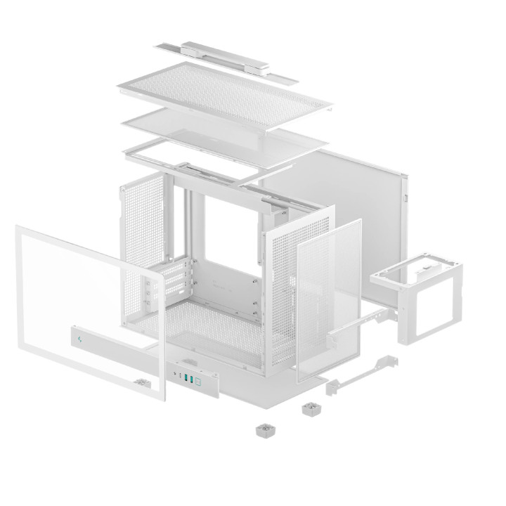Кутия за компютър DeepCool CH160 PLUS WH, mATX - R-CH160-WHNGM0-G