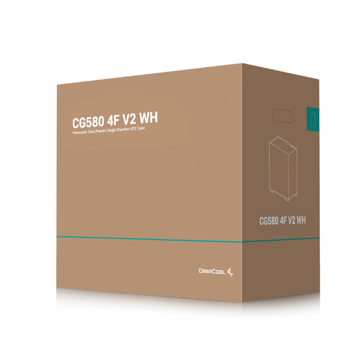 Кутия за компютър DeepCool CG580 4F White V2, ATX, 4 x 120 mm ARGB - R-CG580-WHADA4-G-2