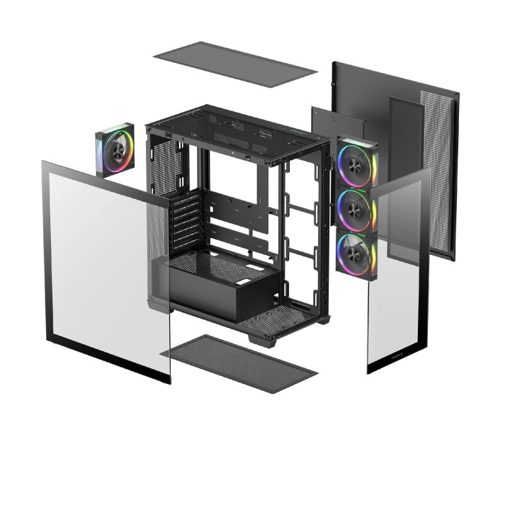 Кутия за компютър DeepCool CG580 4F V2, ATX,  4 x 120 mm ARGB - R-CG580-BKADA4-G-2